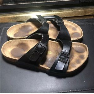 BIRKENSTOCK BETULA 2 STRAP BLACK Glossy LEATHER